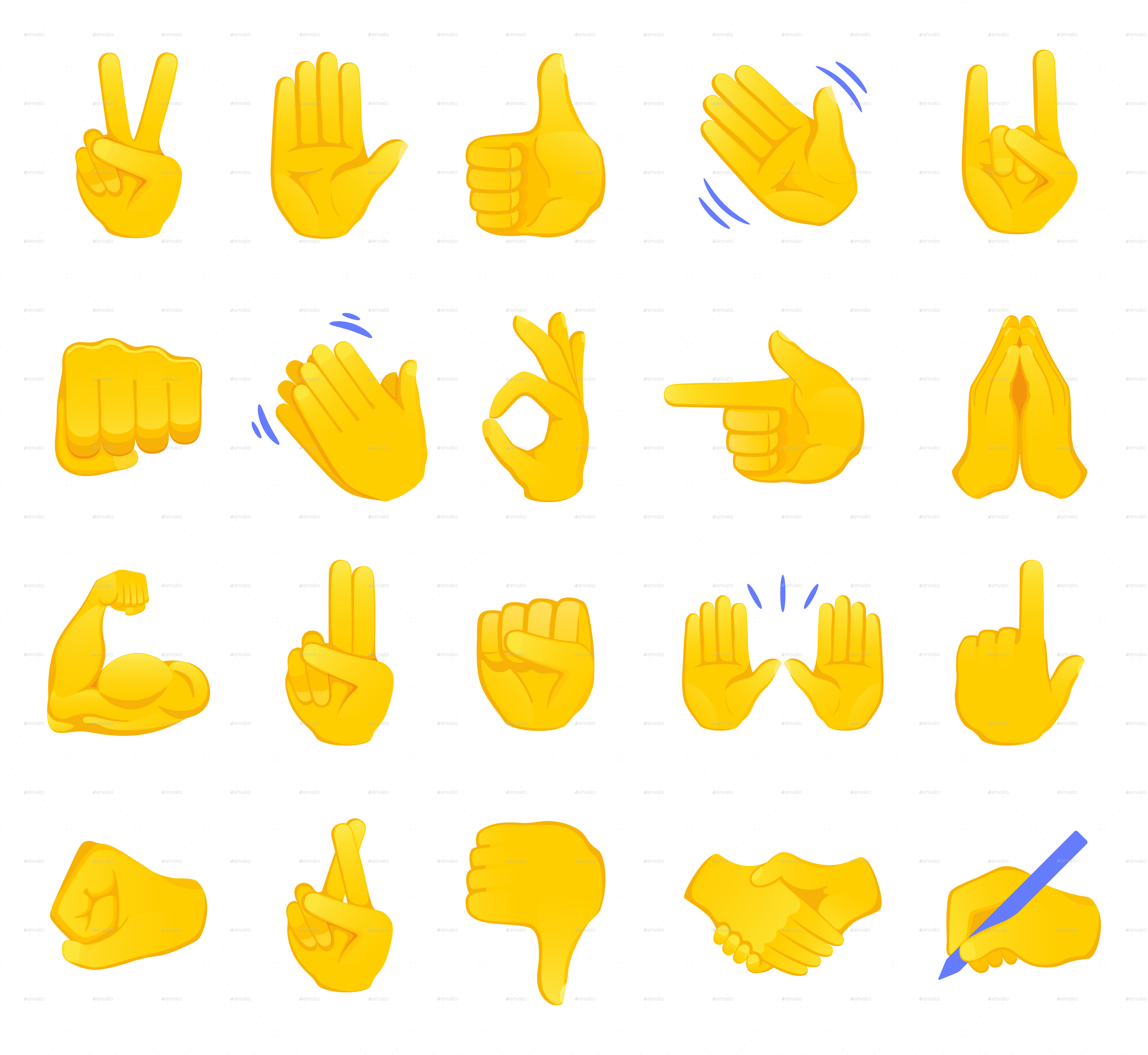 Hand Gesture Emojis Collection, Vectors GraphicRiver