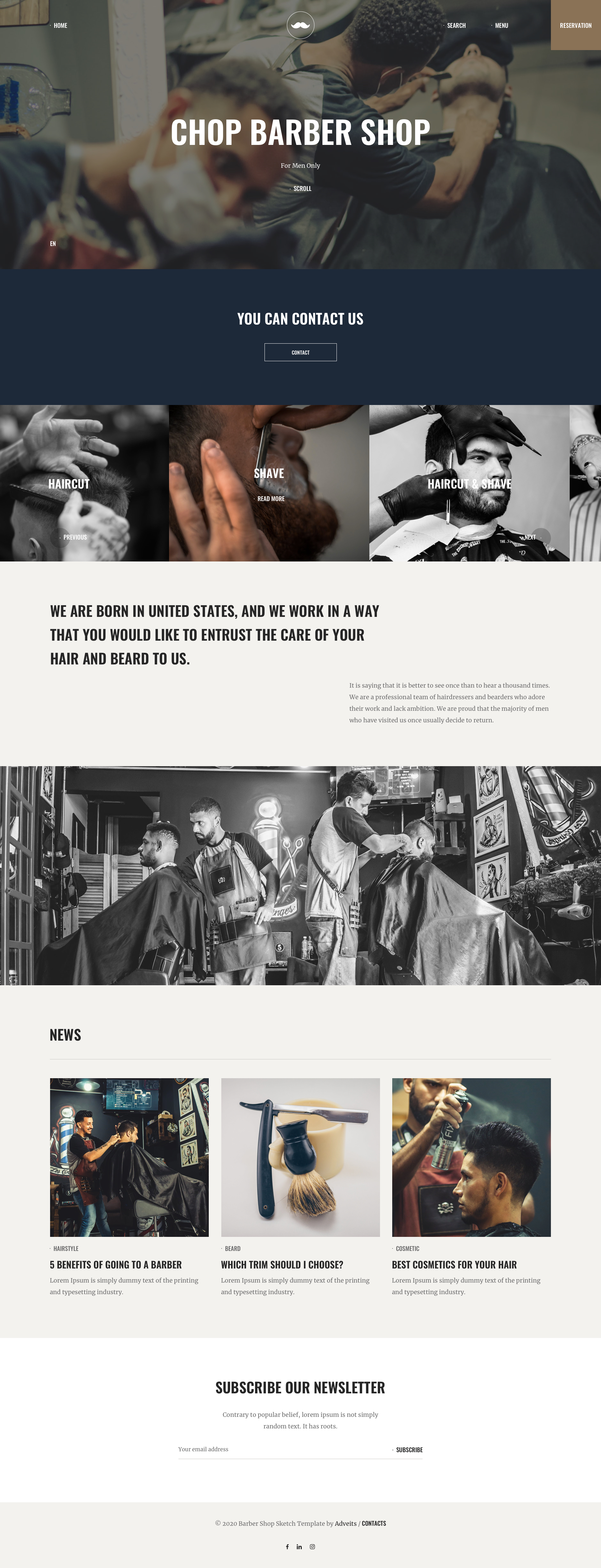 Chop Barber Shop Figma Template by adveits ThemeForest