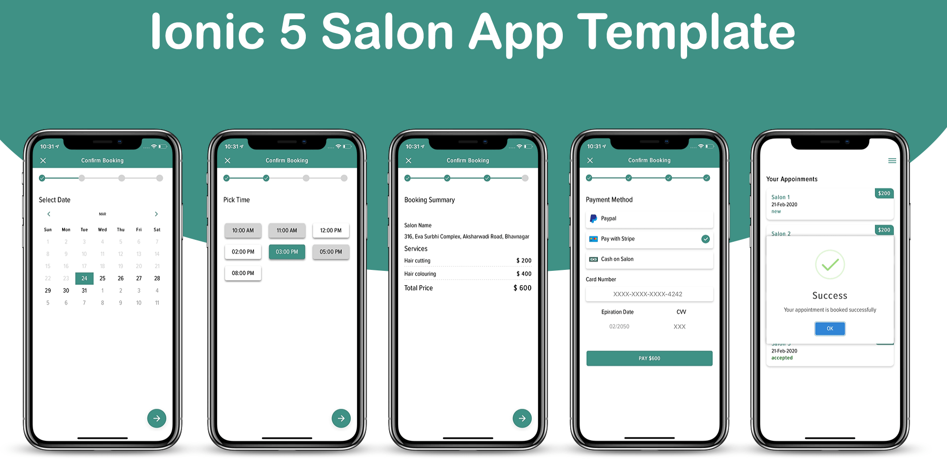 ionic 5 salon (admin + user) full app templates by initappz CodeCanyon
