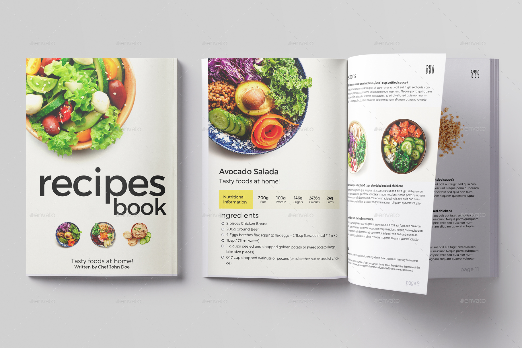 Recipes Book Magazine Indesign Template, Print Templates GraphicRiver