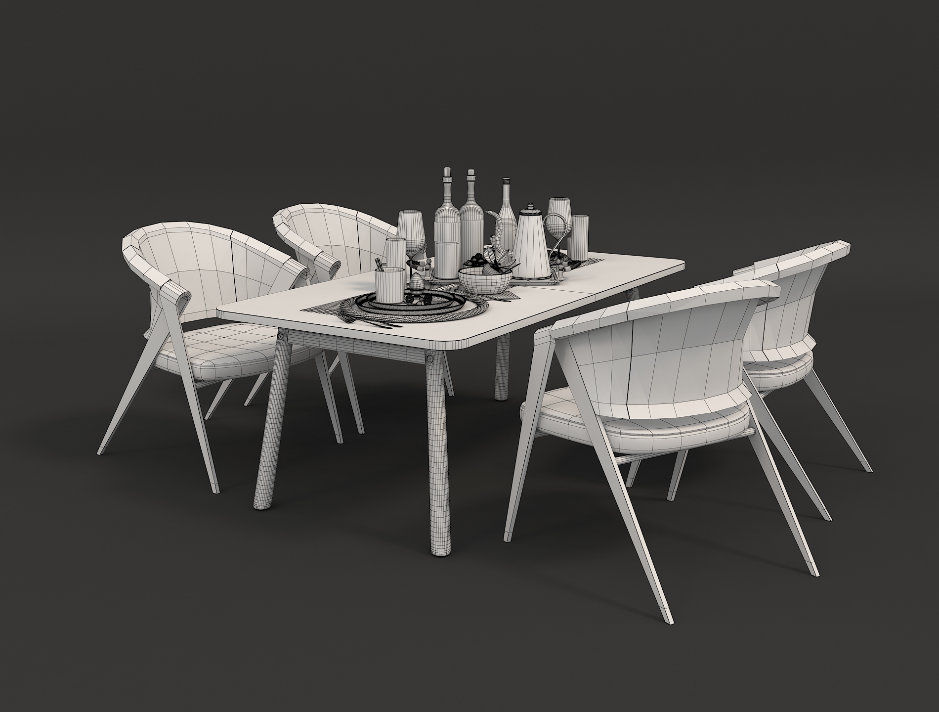 Contemporary Design Table and Chair Set 5 by nhattuankts 3DOcean