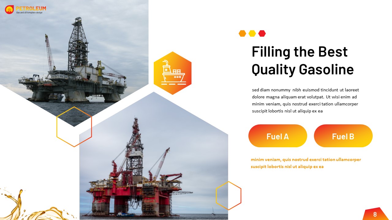 Petroleum Gas and Oil Keynote Template, Presentation Templates