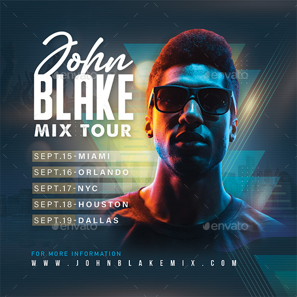DJ Mix Tour Flyer, Print Templates GraphicRiver