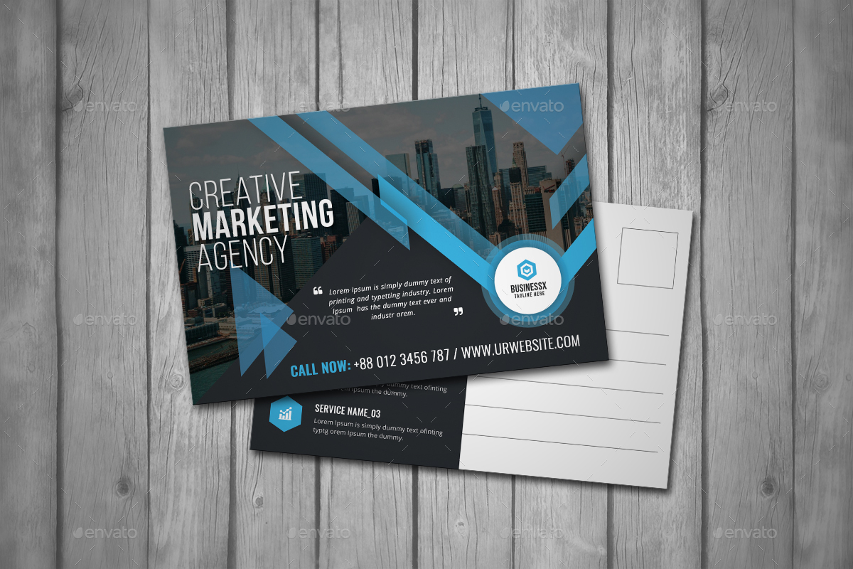 Business Post Card V02, Print Templates GraphicRiver