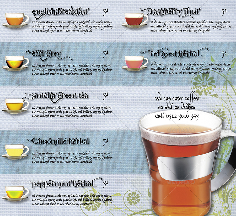 Coffee And Tea Menus Pack, Print Templates GraphicRiver