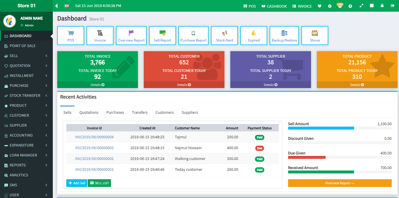 Modern POS Point of Sale with Stock Management System by ITsolution24