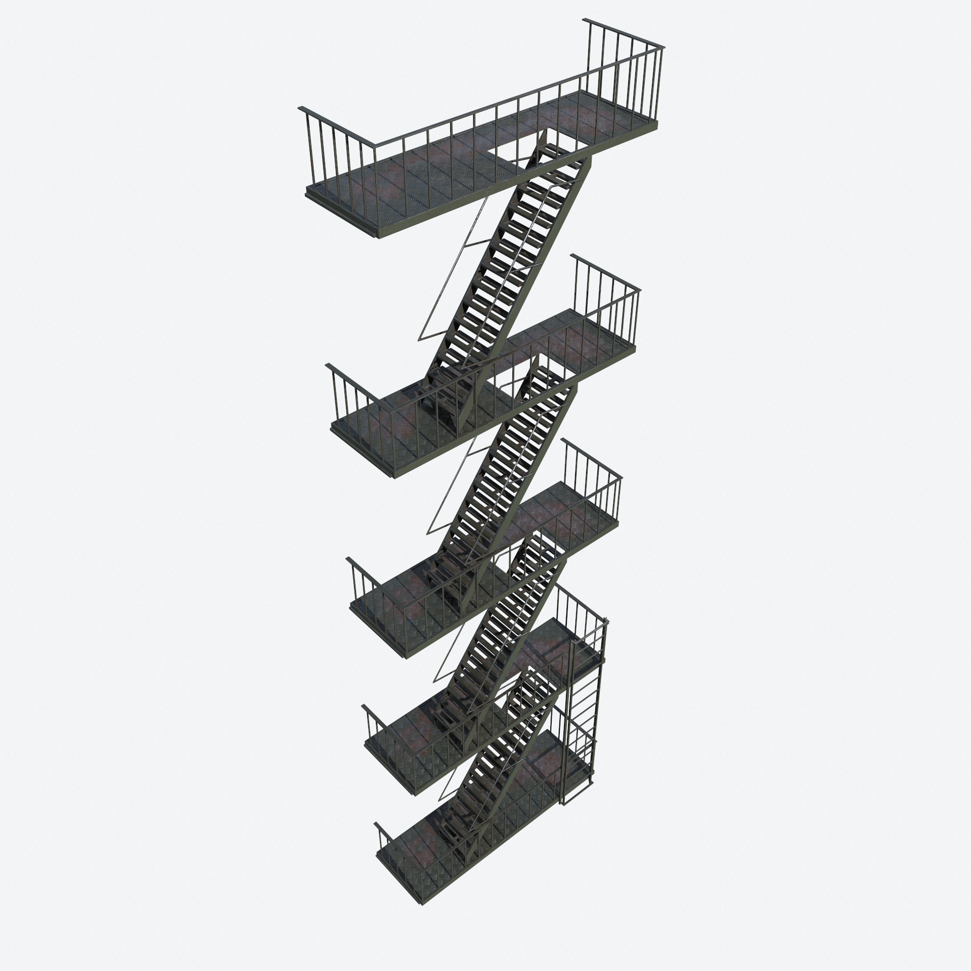 Fire Escape Stairs Modular by Cerebrate 3DOcean