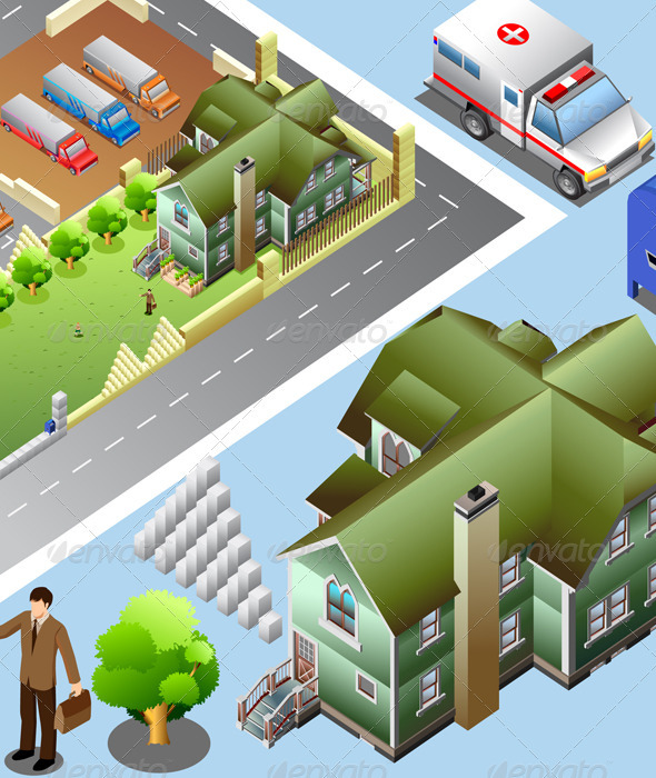 Isometric of Detailed City map by boeniceboy GraphicRiver