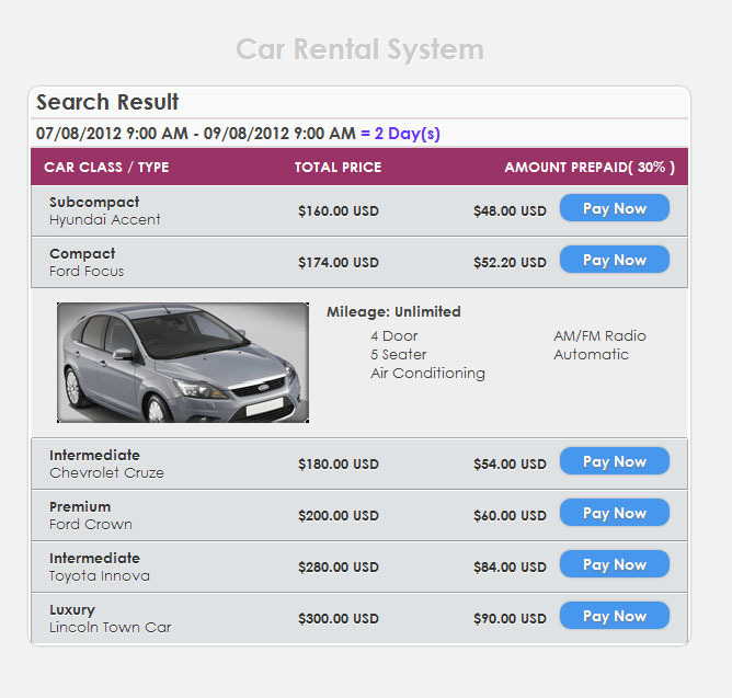 Car Rental System by bestsoftinc CodeCanyon