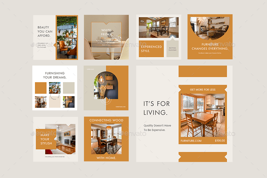 Furniture Instagram Post Templates by Vinq GraphicRiver