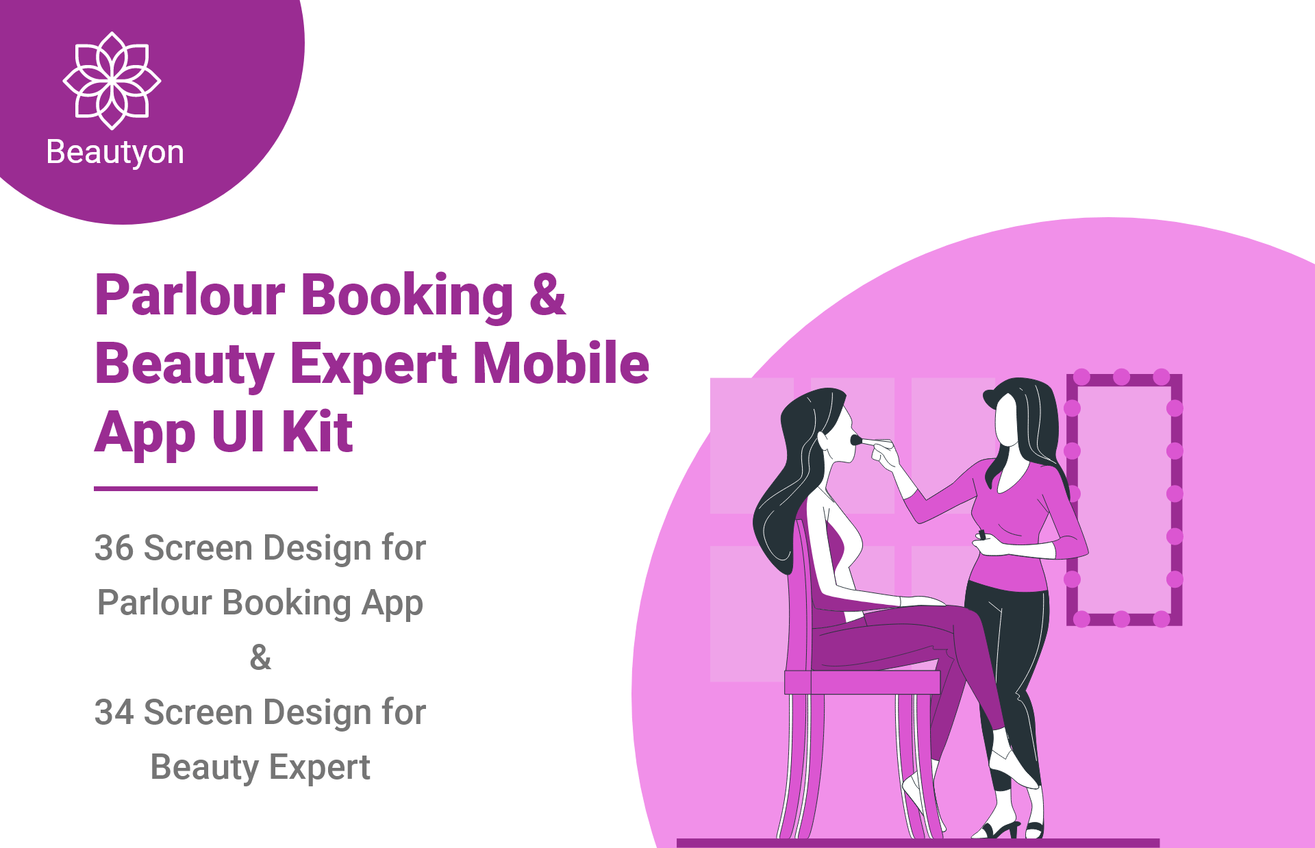 Beautyon Beauty Parlour Booking & Beauty Expert Mobile App UI Kit by