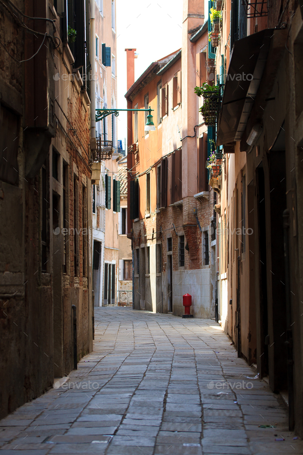Narrow street in Venice Stock Photo by Netfalls PhotoDune