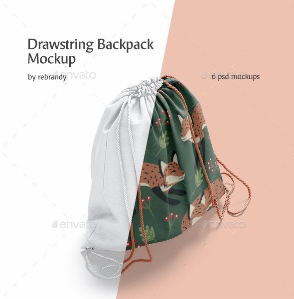 Drawstring Backpack Mockup by rebrandy GraphicRiver