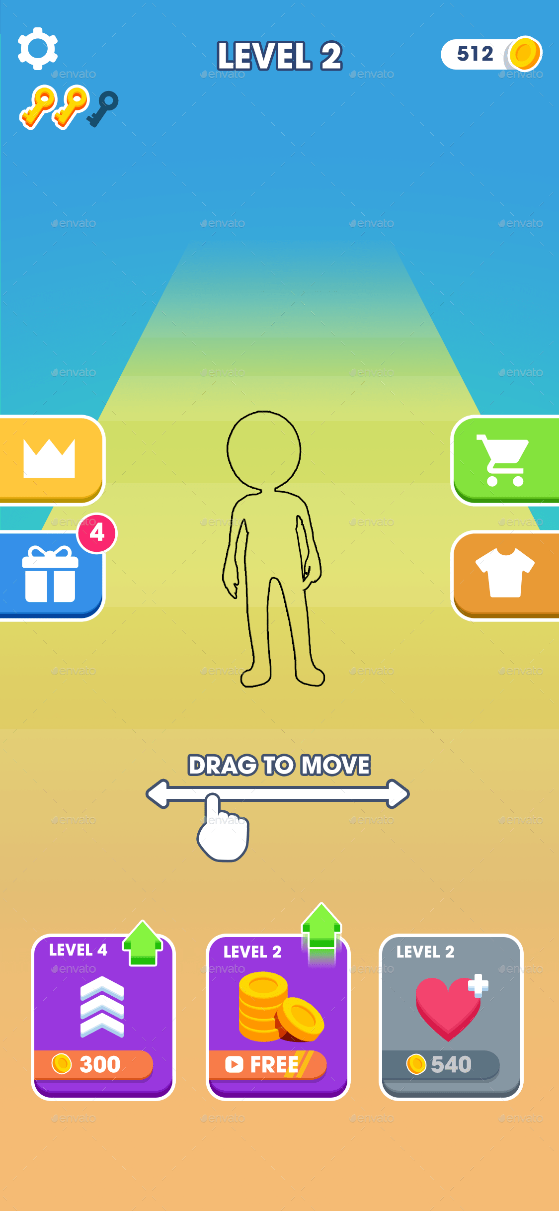 Complete Modern Game UI for Casual and Hyper Casual games, Game Assets