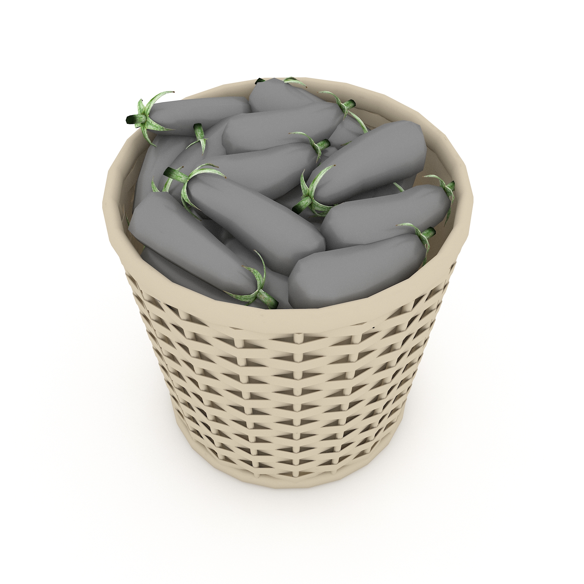 basket eggplant market sale 3D model by nvere 3DOcean