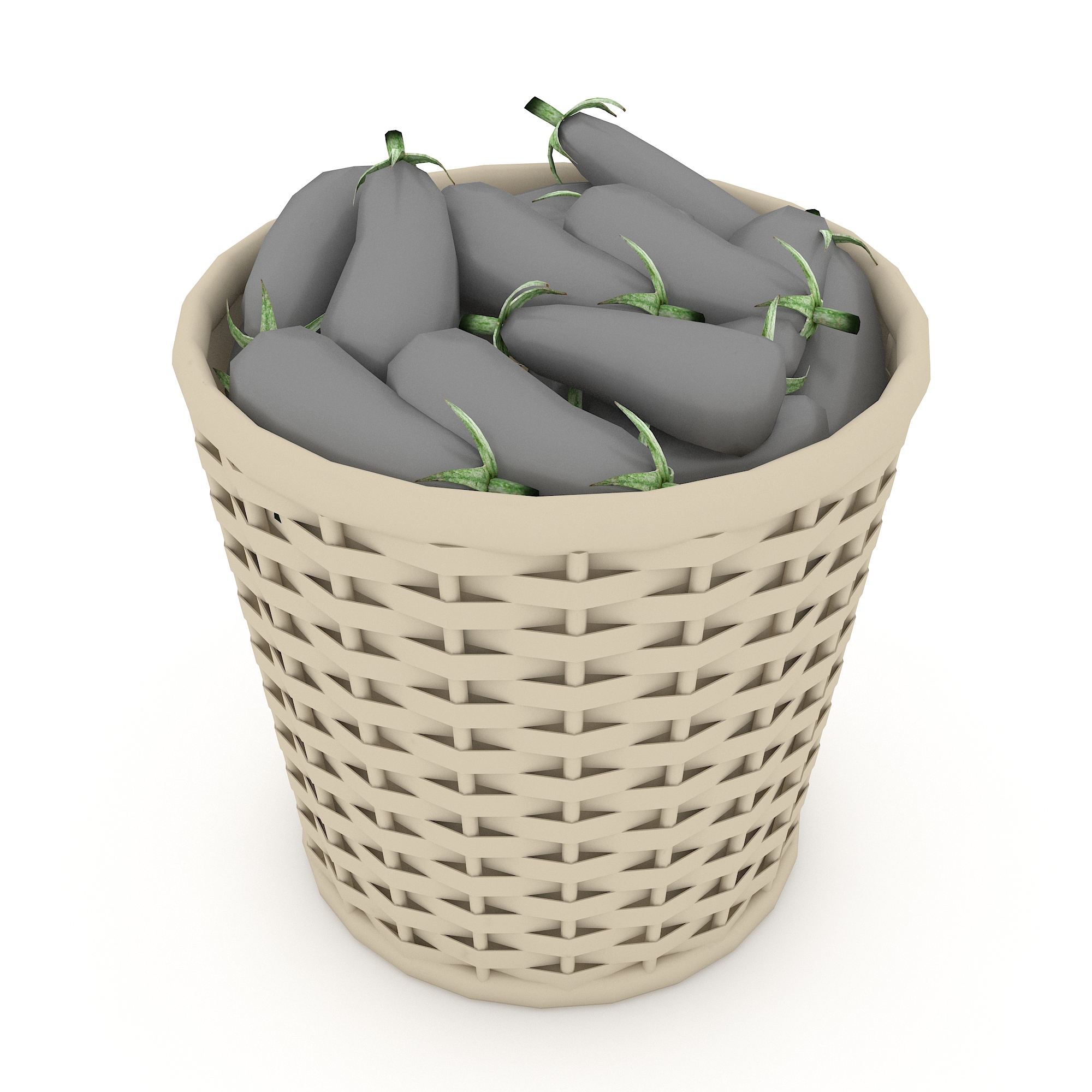 basket eggplant market sale 3D model by nvere 3DOcean