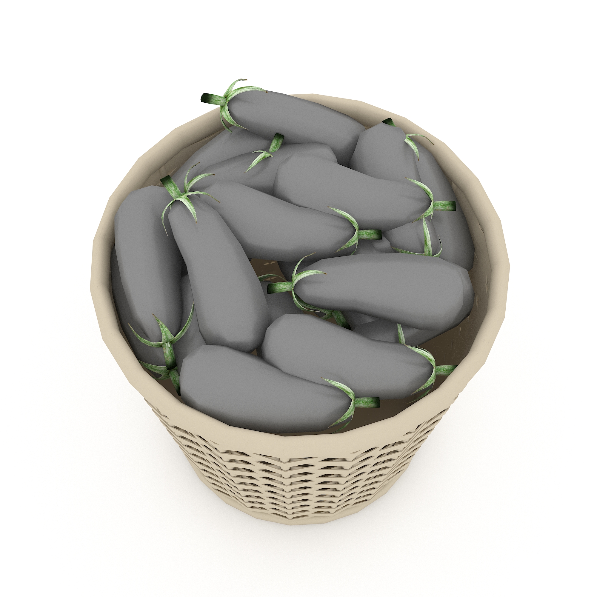 basket eggplant market sale 3D model by nvere 3DOcean