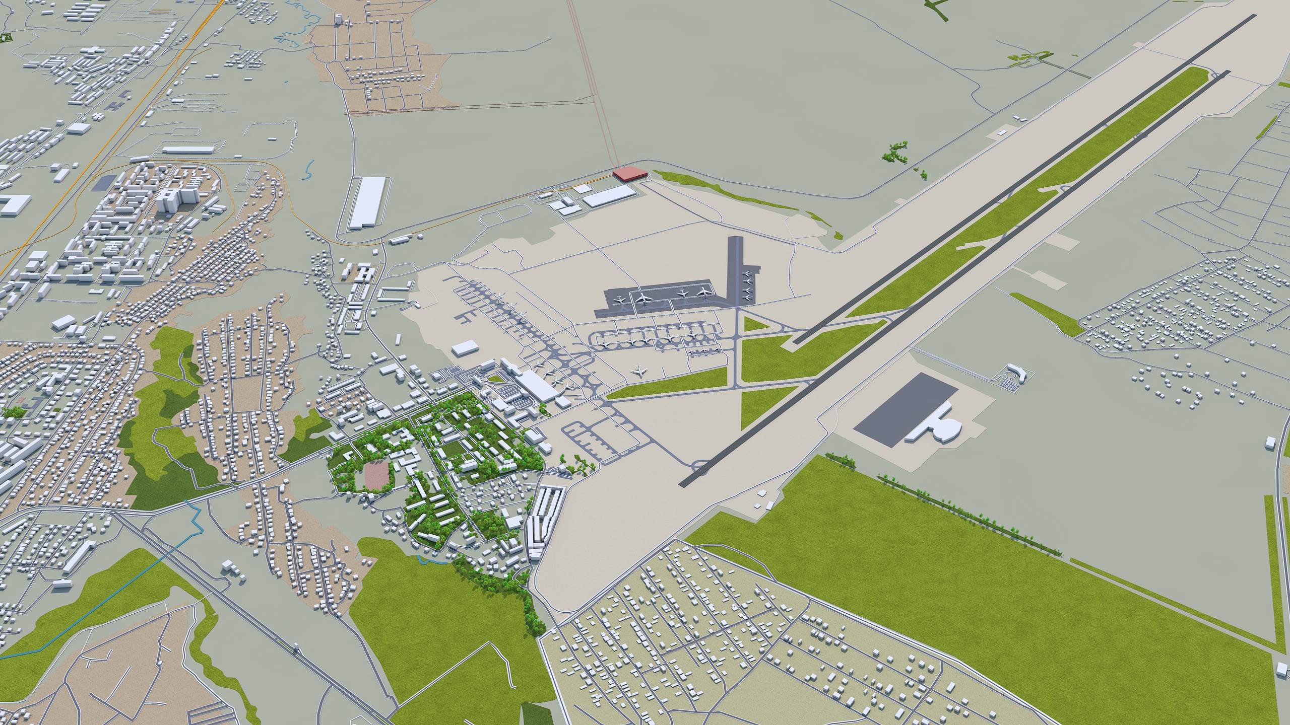 Almaty City Kazakhstan 3D Model 60 km by TurboCG 3DOcean