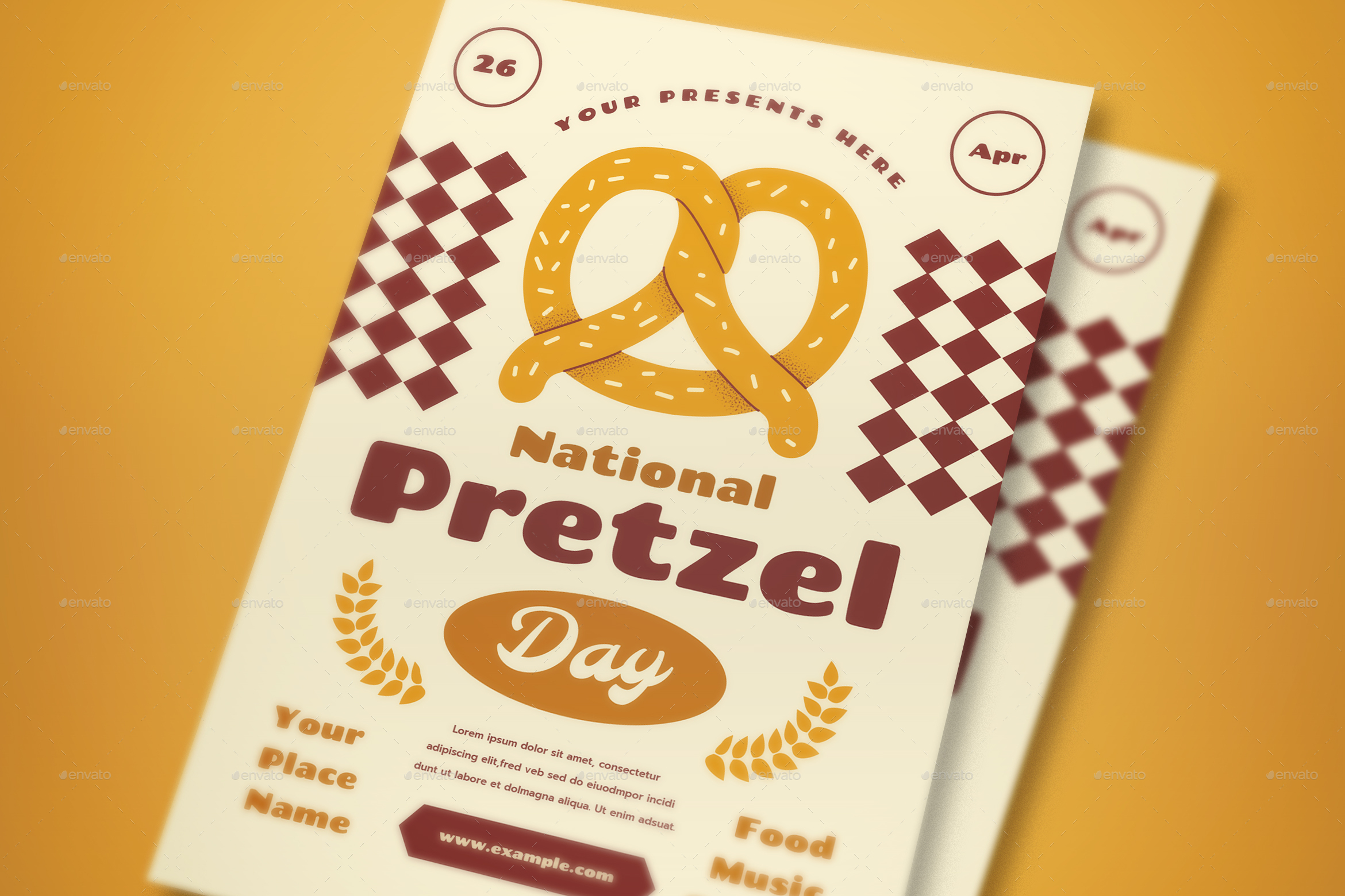 National Pretzel Day Flyer Set, Print Templates GraphicRiver