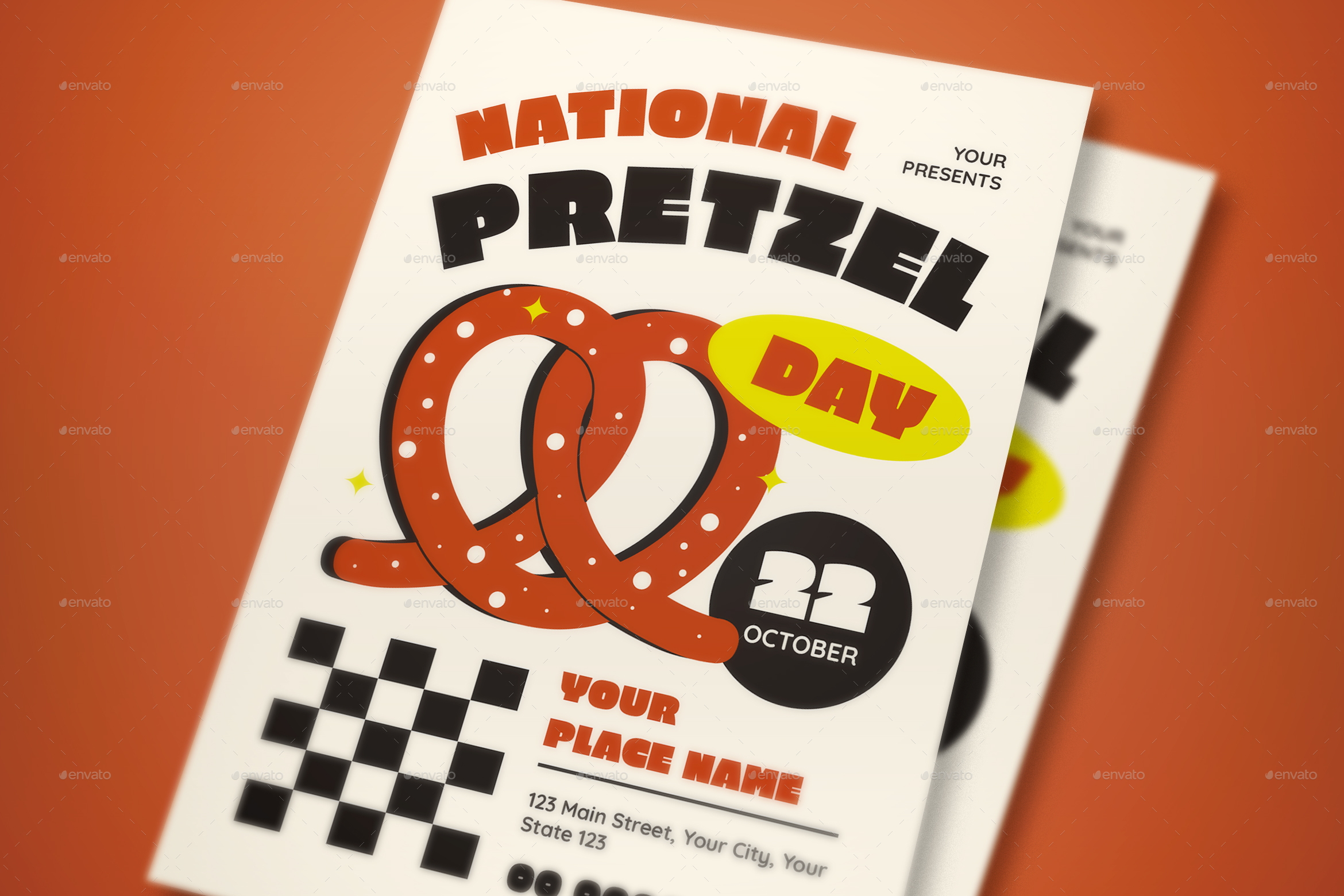 National Pretzel Day Flyer Set, Print Templates GraphicRiver