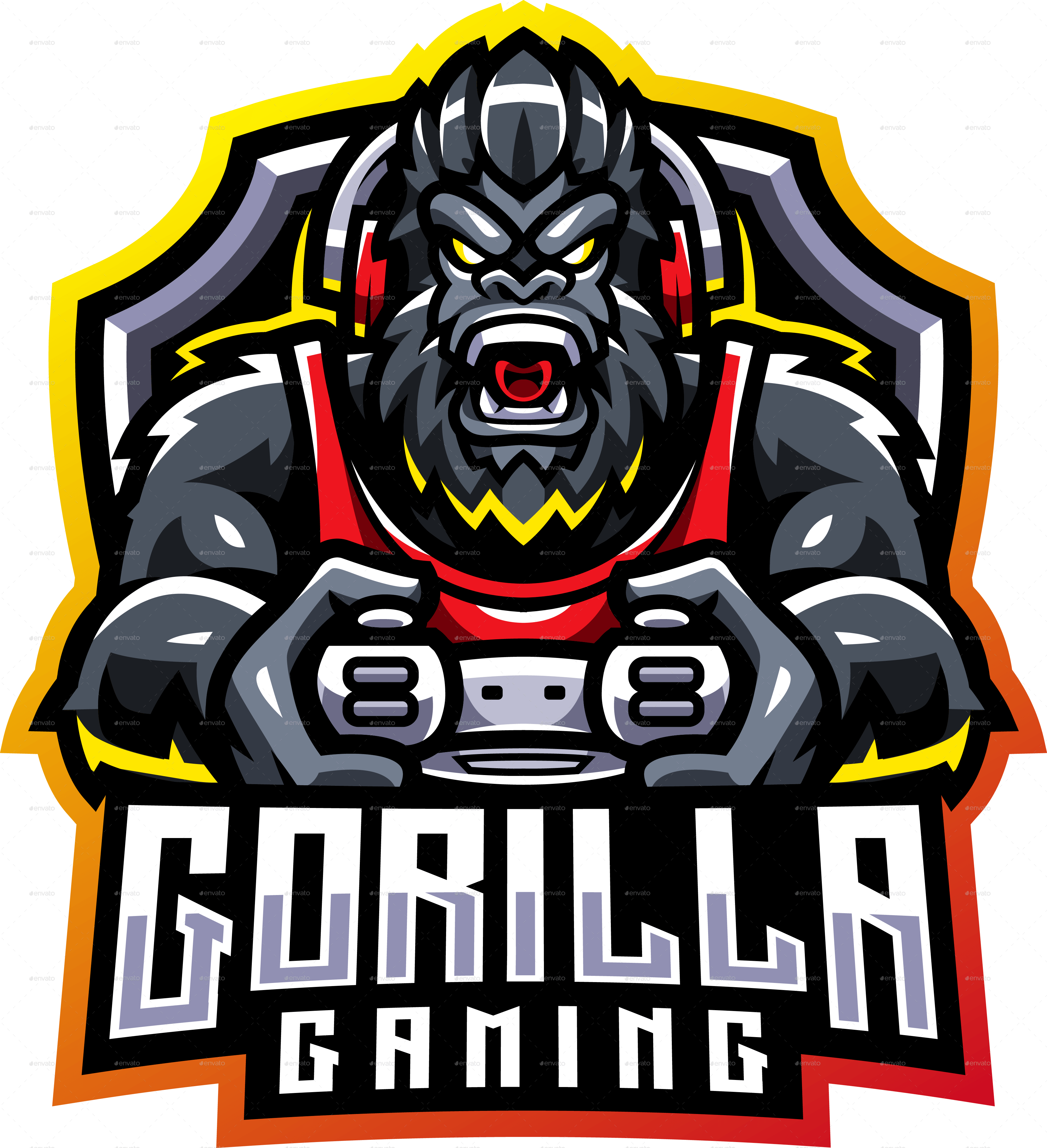 Gorilla Gaming Esport Mascot by Visink GraphicRiver