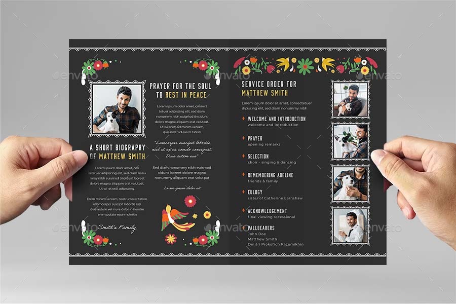 Mexican Funeral Program Template, Print Templates GraphicRiver