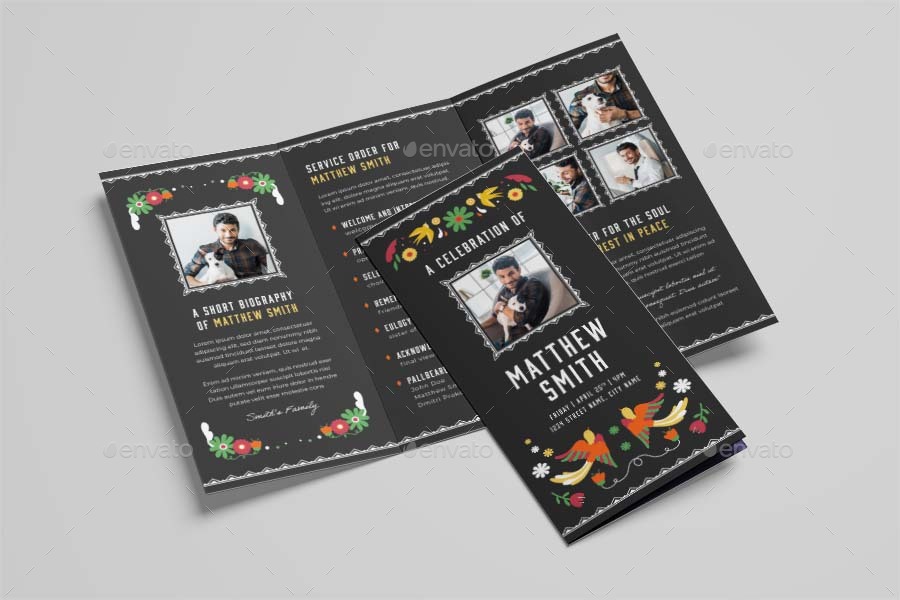 Mexican Funeral Program Template, Print Templates GraphicRiver