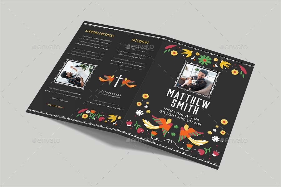 Mexican Funeral Program Template, Print Templates GraphicRiver