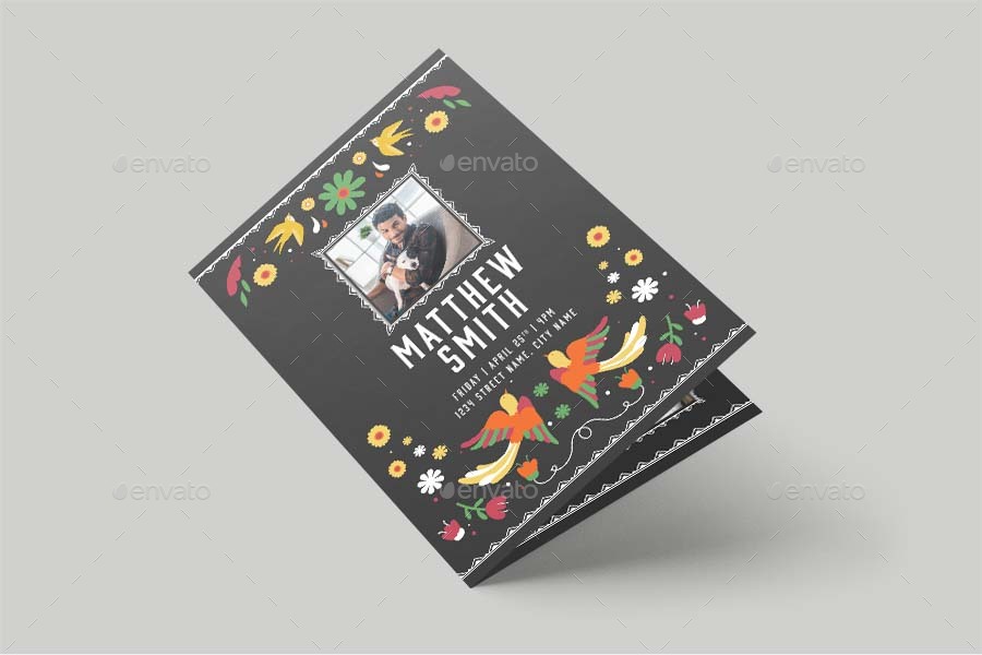 Mexican Funeral Program Template, Print Templates GraphicRiver