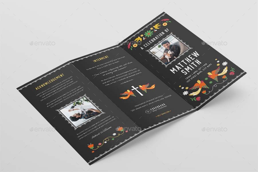 Mexican Funeral Program Template, Print Templates GraphicRiver