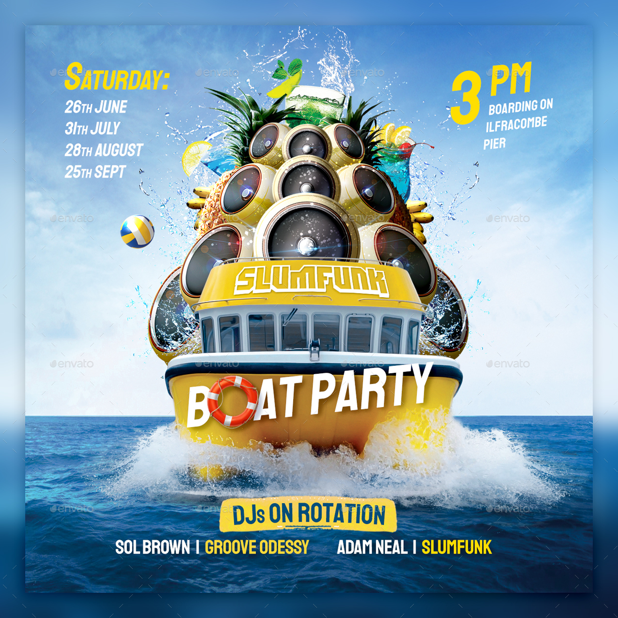 Boat Party Flyer, Print Templates GraphicRiver