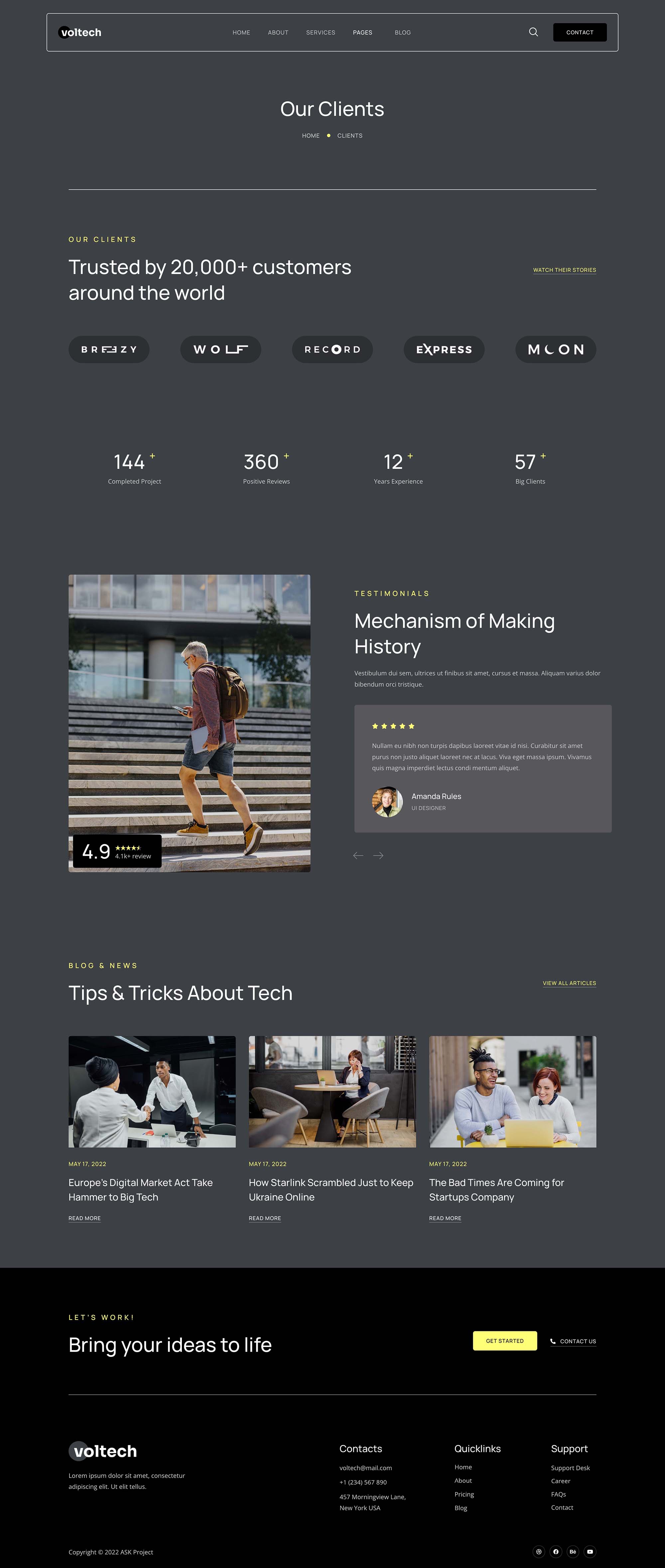 Voltech Tech & Digital Startup Company Elementor Template Kit by askproject