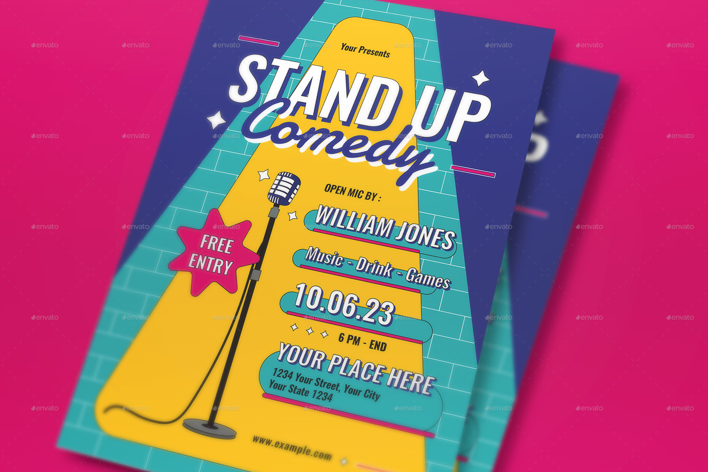Stand Up Comedy Flyer Set, Print Templates GraphicRiver