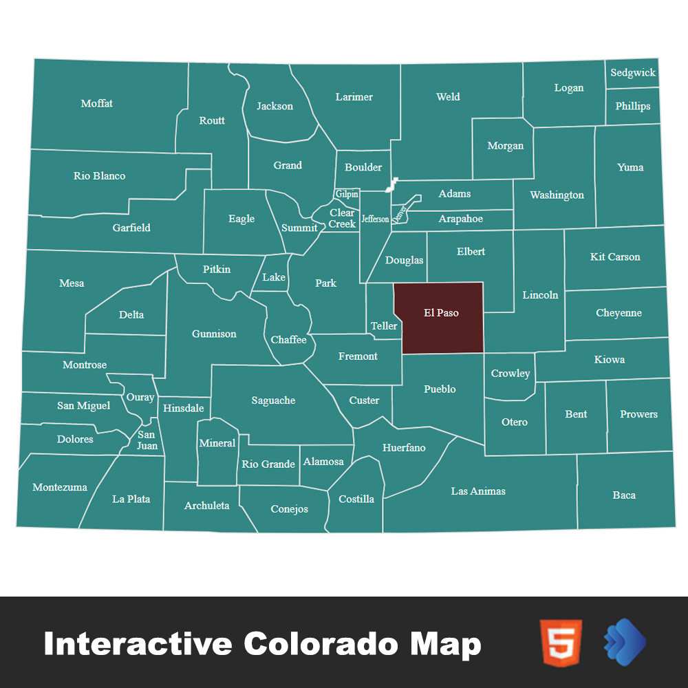Interactive Colorado Map by freelancertajulrasel CodeCanyon