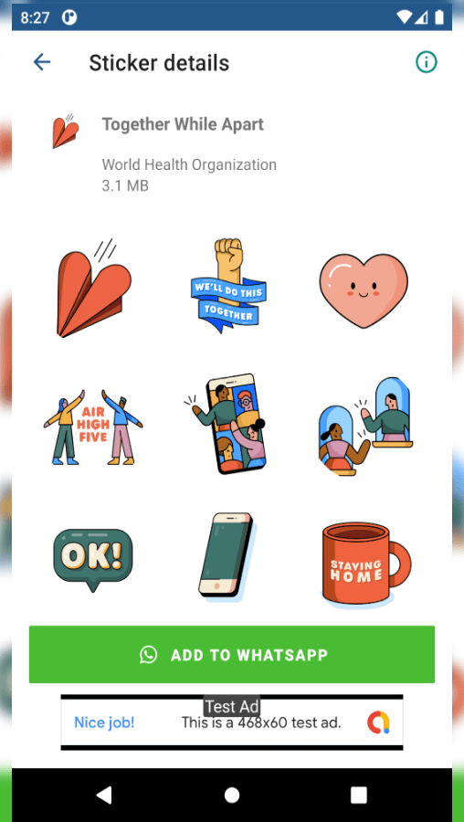 Whatsapp Sticker App (Offline) with Admob and OneSignal Push