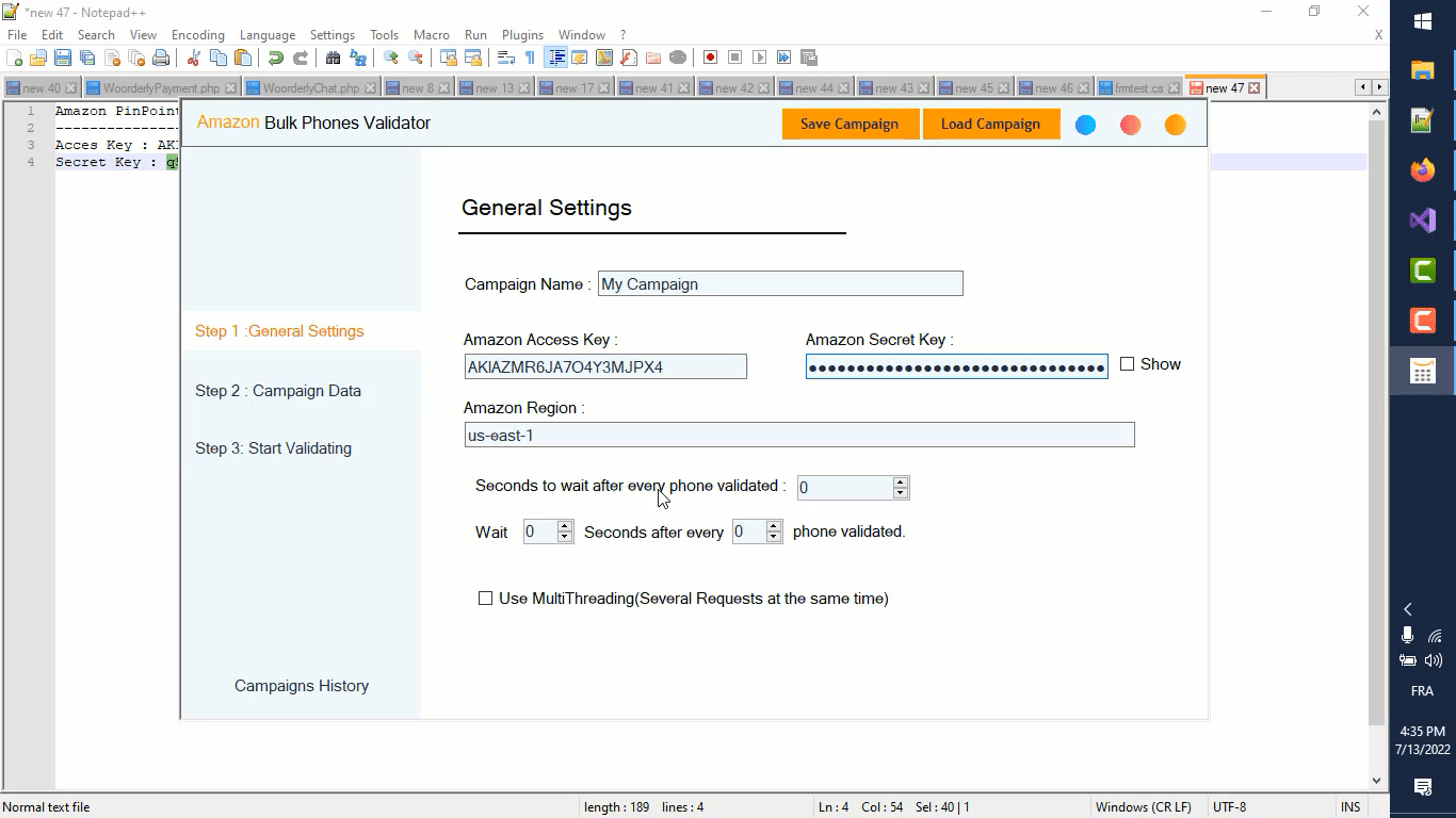 Amazon Bulk Phone Numbers Validator by belkharraf CodeCanyon