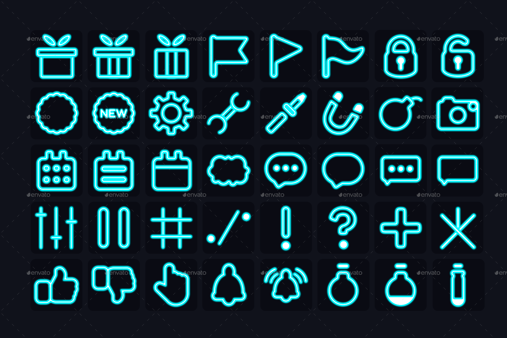 Neon Icons, Icons GraphicRiver