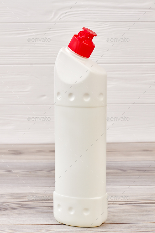 Plastic bottle of liquid toilet cleaner. Stock Photo by stockfilmstudio