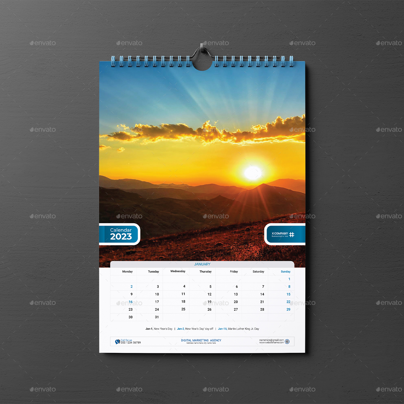Wall Calendar 2023 by bd_stock GraphicRiver