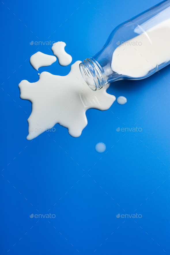 lactose intolerance allergy. milk bottle splatter. avoid dangerous