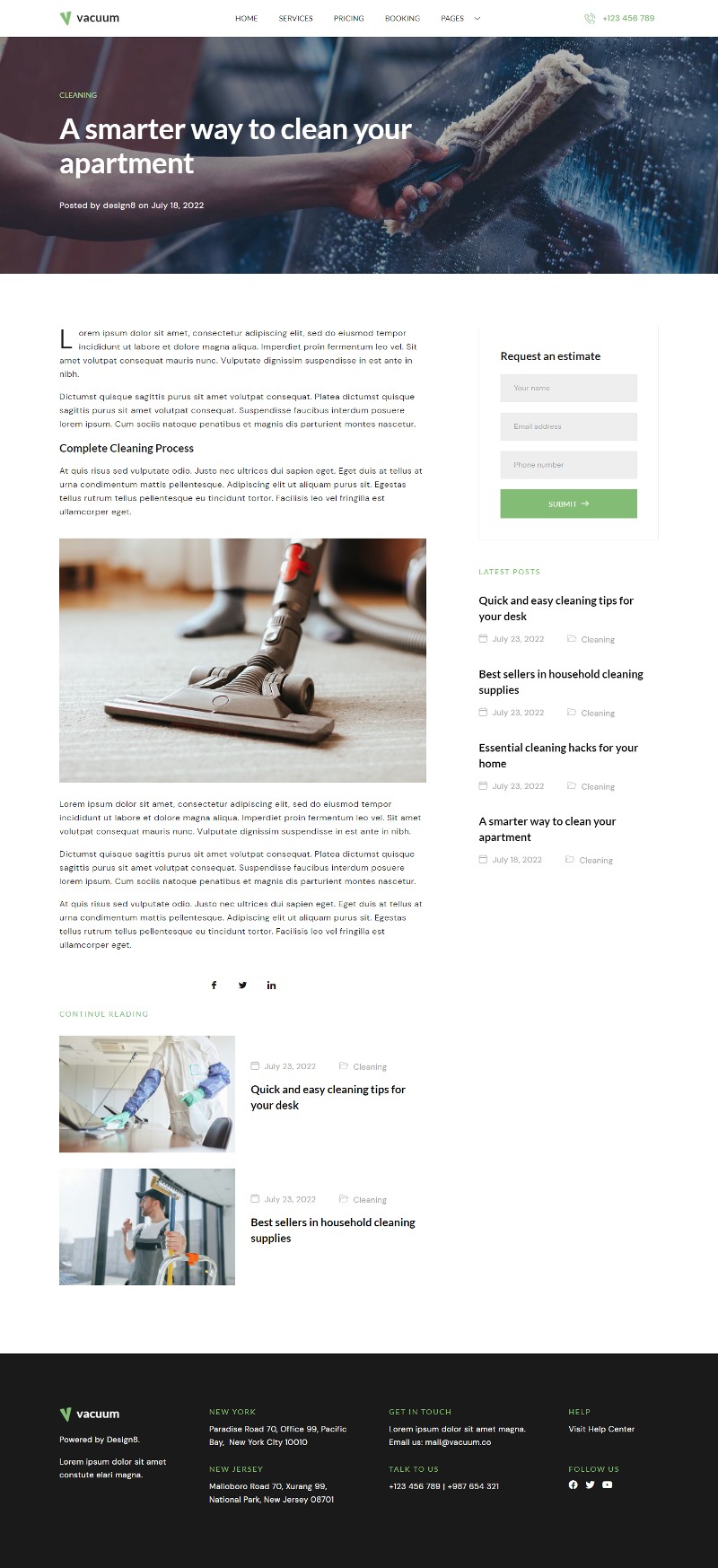 Vacuum Cleaning Services Company Elementor Template Kit by Design_8