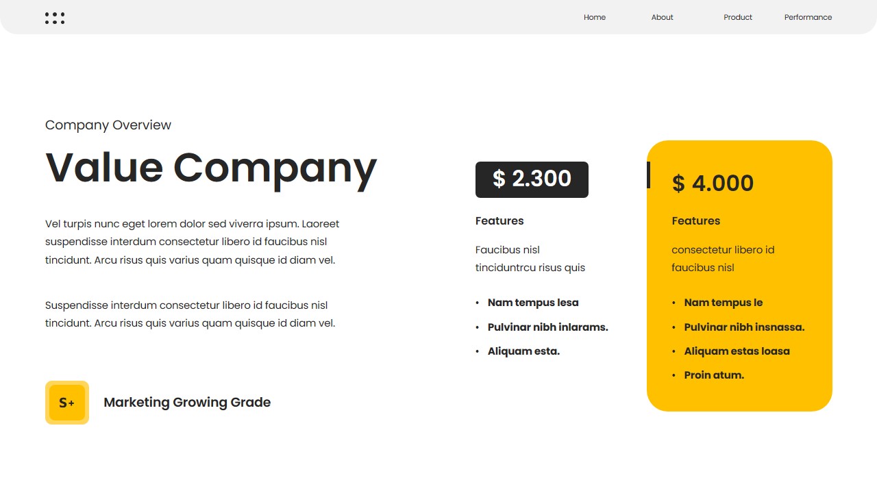 Creative Black Yellow Company Profile Presentation, Presentation Templates