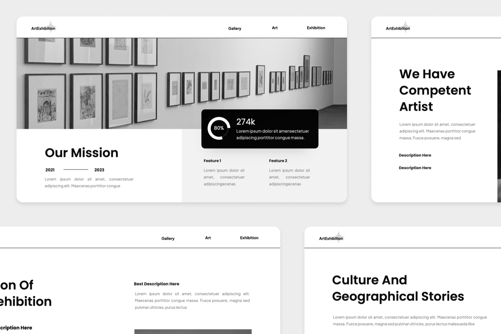 Artex Art Exhibition Powerpoint Template, Presentation Templates