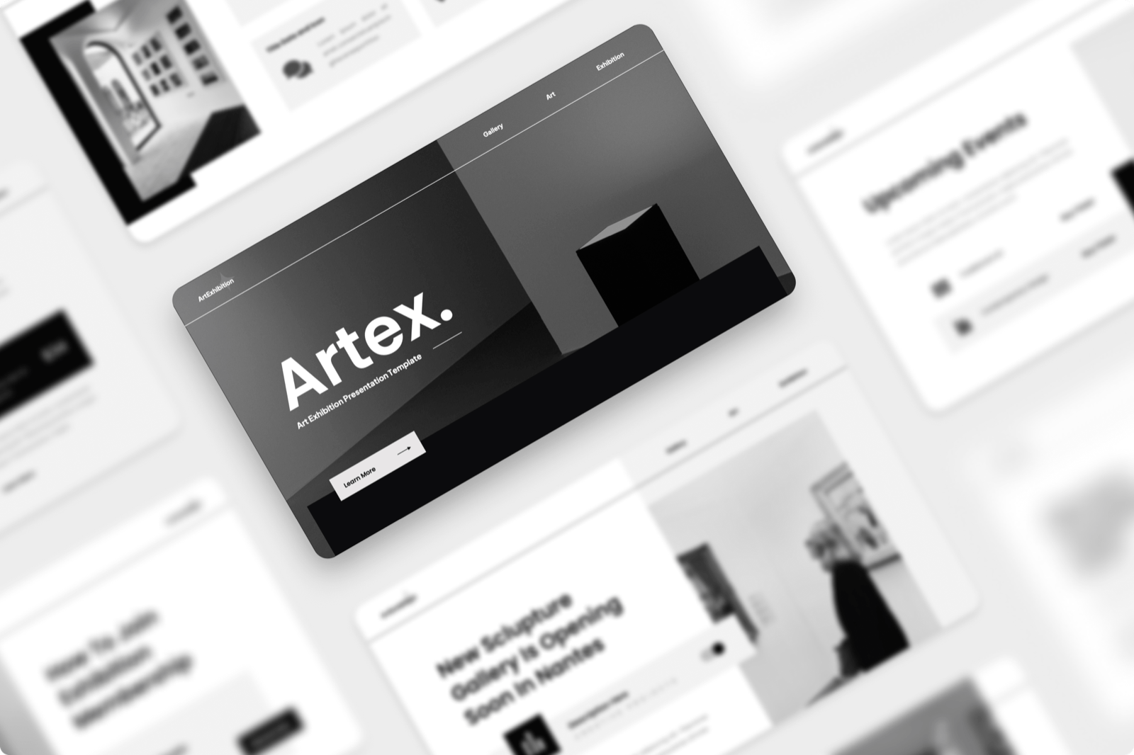 Artex Art Exhibition Powerpoint Template, Presentation Templates