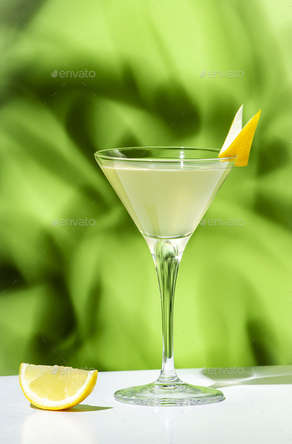 Vesper, classic alcoholic cocktail drink with dry gin, vodka, aperitif