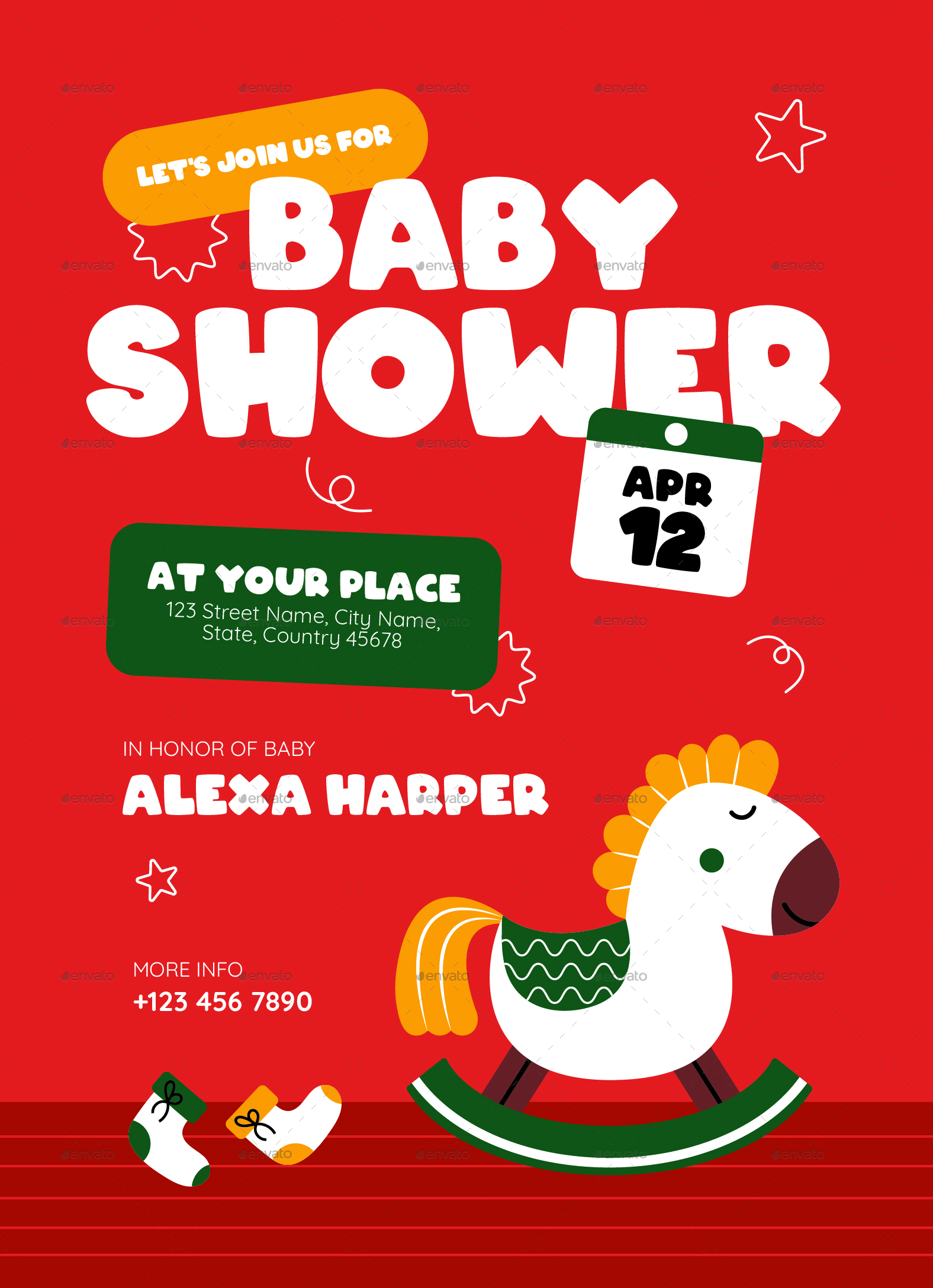 Creative Kids Baby Shower Invitation, Print Templates GraphicRiver