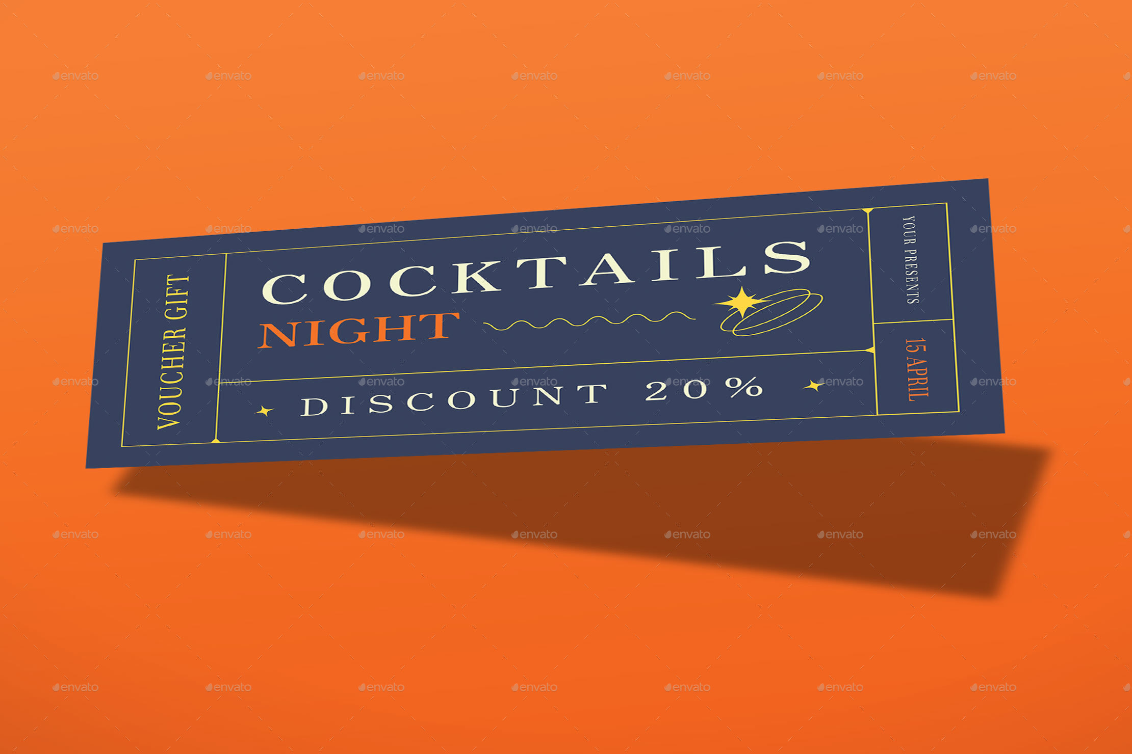 Cocktail Night Voucher Gift by ZulfanStudio GraphicRiver