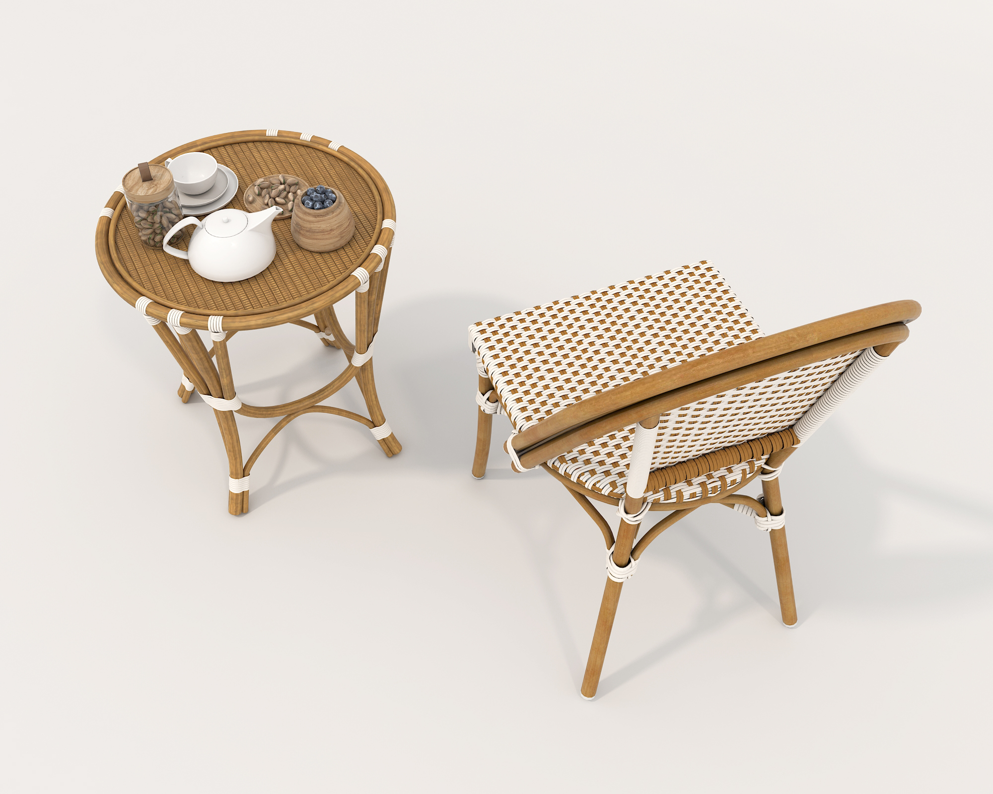 Rattan Table and Chairs Set 4 by nhattuankts 3DOcean