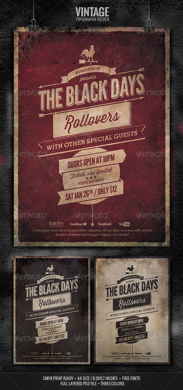 Vintage Typography Poster by punedesign GraphicRiver