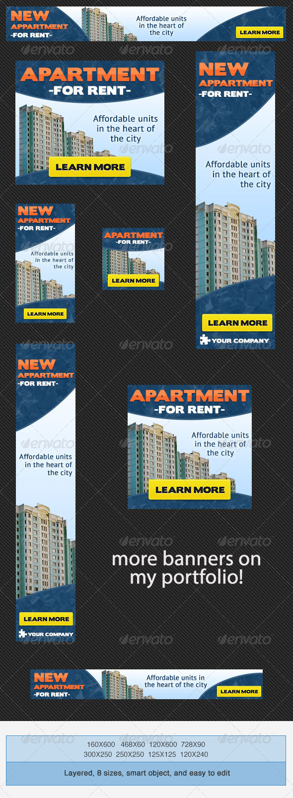 Real Estate Apartment Banner Ad by admiral_adictus GraphicRiver